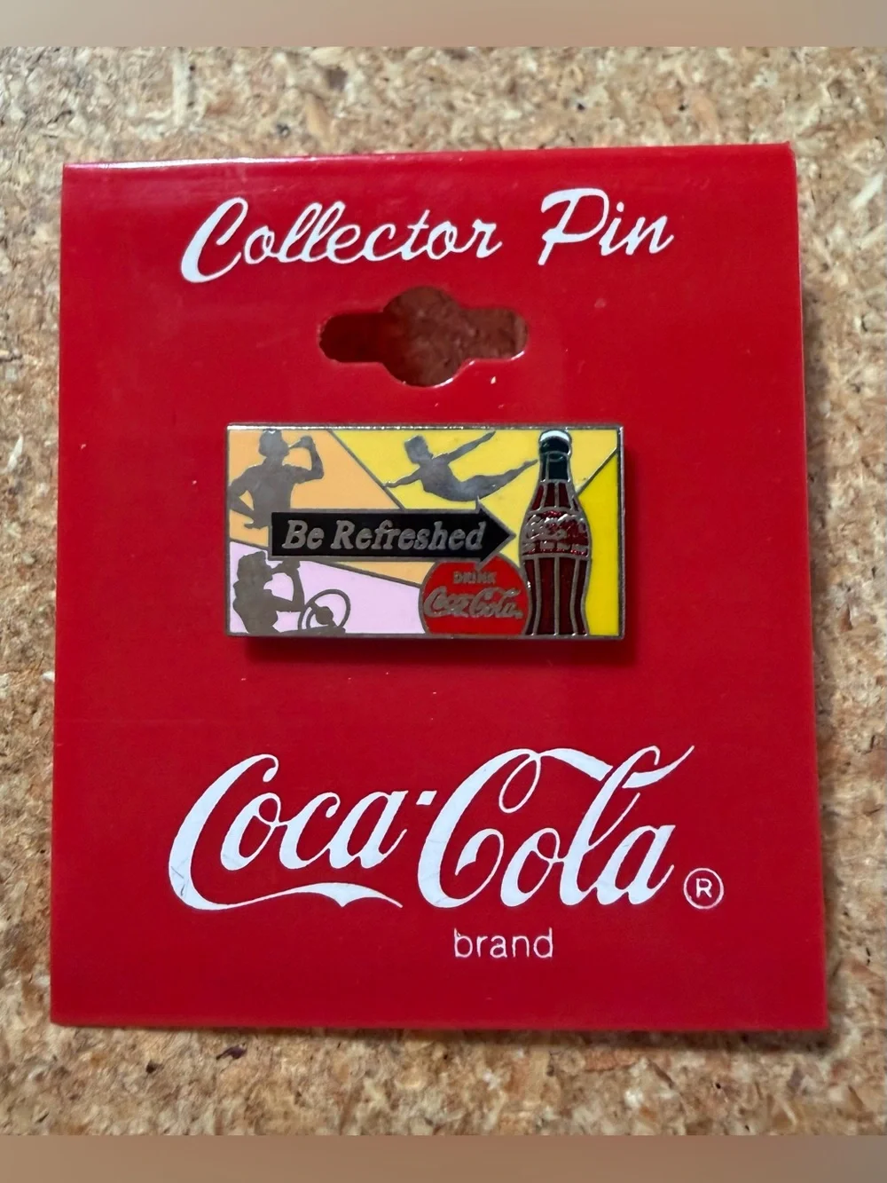 Vintage Coca-Cola Be Refreshed Coke Bottle Soda Collectible Enamel Lapel Pin